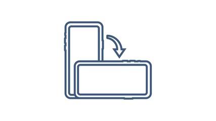 Poster - Rotate smartphone icon. Device rotation symbol. Motion graphics.