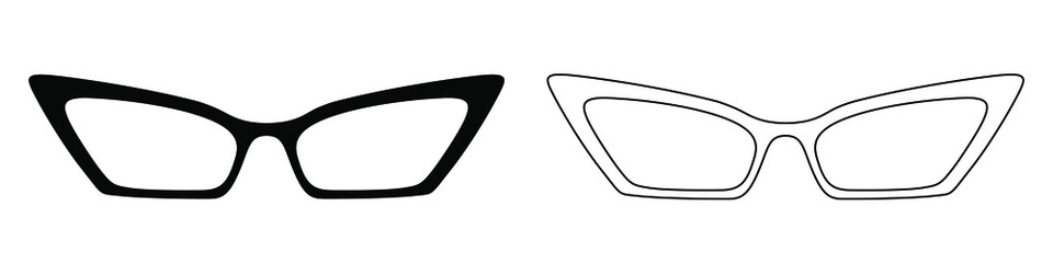 Wall Mural - glasses icon. set of sunglasses icons. vector illustration. sunglasses vector icons. black linear gl