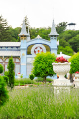 Sticker - Flower-garden, one of the most beautiful and favorite places of the resort of Pyatigorsk on Northern Caucasus in Russia.