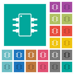 Canvas Print - Integrated circuit alternate version square flat multi colored icons