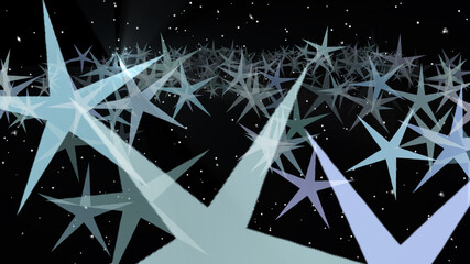 Wall Mural - Abstract parade of rotating and moving stars in the endless galactic space. Time lapse of stars and cosmos in night space. 4K, isolated black background.