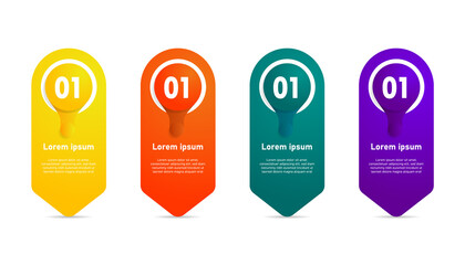 Poster - Set of color banners infographic design