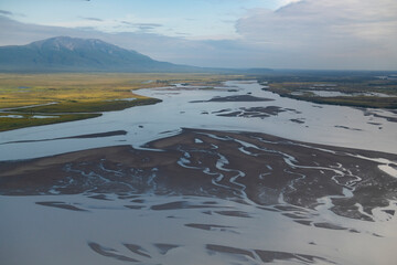 Wall Mural - Aerial of Mouth of Susitna River, Alaska