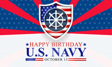 U.S. Navy Birthday Is Observed Every Year On October 13 All Across United States Of America. Vector Illustration