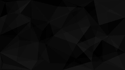 Fototapete - Black Low Poly Abstract Background. Seamlessly Loopable.