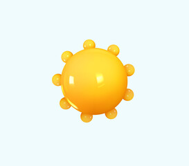 Poster - Sun yellow Weather icon. Realistic 3d symbol design. Vector illustration