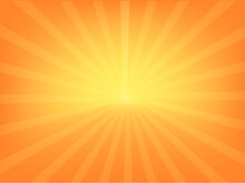 Orange And Yellow Sunlight Sunburst Sunshine Background Design For Light Ray Banner, Ads, Template, Product, Social Media, Background Wallpaper Vector Illustration