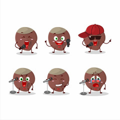 Sticker - A Cute Cartoon design concept of acorn singing a famous song