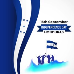 Vector illustration of happy independence day- Honduras