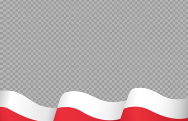 Poster - Waving flag of Poland isolated  on png or transparent  background,Symbol of Poland ,template for banner,card,advertising ,promote, vector illustration top gold medal sport winner country