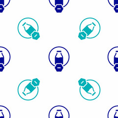 Sticker - Blue Lactose free icon isolated seamless pattern on white background. Vector