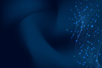 Leinwandbilder - Abstract digital network connection structure on blue background. Artificial intelligence and engineering technology concept. Global network Big Data, Lines plexus, minimal array, illustration