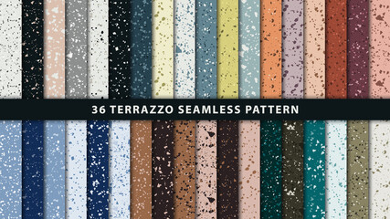 Wall Mural - set of terrazzo seamless patterns. terrazzo floor pattern. terrazzo seamless pattern. collection of 