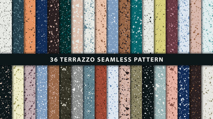 Wall Mural - set of terrazzo seamless patterns. terrazzo floor pattern. terrazzo seamless pattern. collection of 