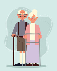 Wall Mural - cute old couple