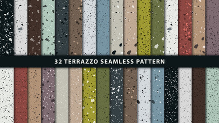 Wall Mural - set of terrazzo seamless patterns. terrazzo floor pattern. terrazzo seamless pattern. collection of 