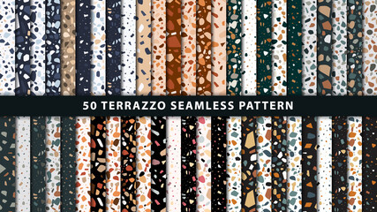 Wall Mural - set of terrazzo seamless patterns. terrazzo floor pattern. terrazzo seamless pattern. collection of 
