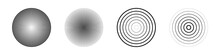 Set Of Concentric Circles Isolated On A White Background. Concentric Circulation.Vector Illustration.