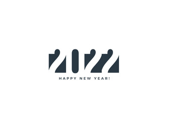 Poster - 2022 Happy New Year card for seasonal holidays flyer, negative space cutting paper style greetings and invitation card cover, christmas congratulation banner. Vector illustration.