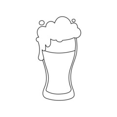 Wall Mural - Line art design cartoon beer illustration. Oktoberfest element