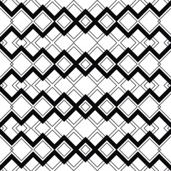 Poster - Rhombs pattern. Vector black empty rhombuses ornament.