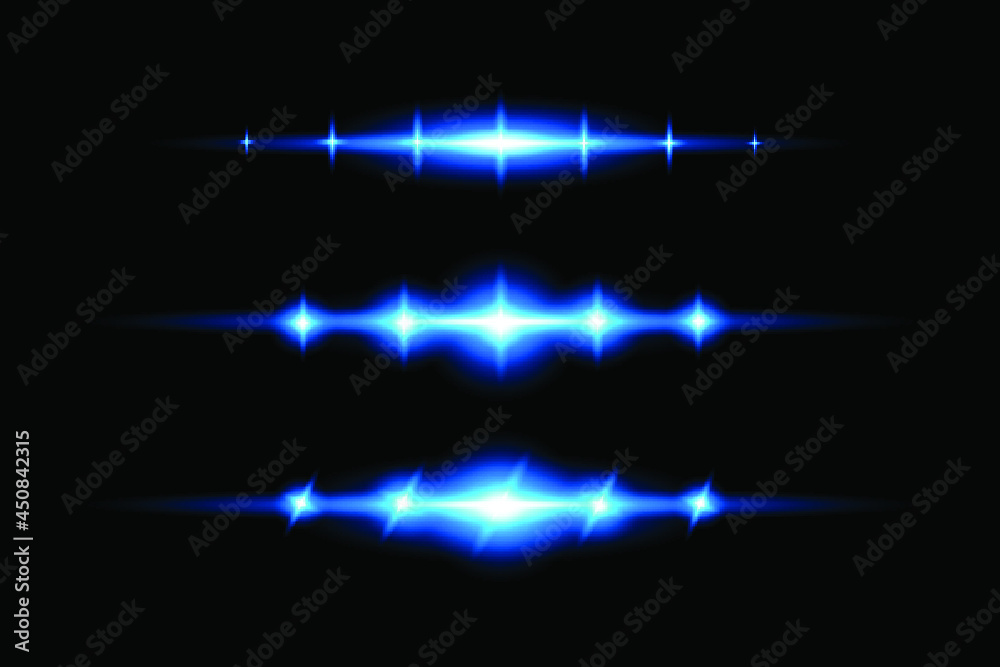 transparent background lens flares pack Blue lens flares set Stock ...