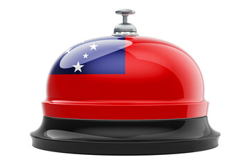 reception bell with samoan flag, 3d rendering