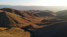 Dawn Aerial Shot Of Some Remote Desert Mountains In California Near The Nevada Border