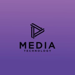 Wall Mural - Media play technology logo design in gradation color options technology media player logo icon