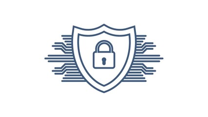 Poster - Cyber security logo with shield and check mark. Security shield. Motion graphics.