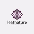 © kingmakerz - Organic leaf logo set with rotating cycle vector concept design luxury leaf Organic leaf logo design with rotating cycle concept luxury leaf rotating graphic