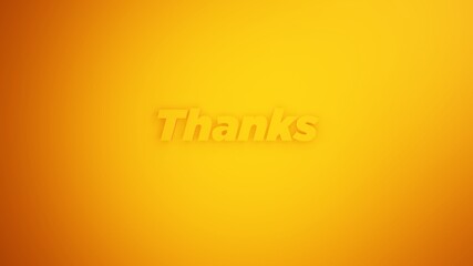 Poster - Thanks letter in 3D style. 3D illustration in spotlight