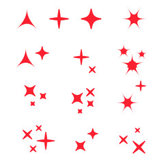 Wall Mural - Sparkle lights Stars set. Glowing light effect star eps10