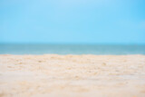Fototapeta Morze - Beautiful white tropical sand beach and blue clear summer sky