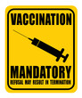 Vaccination mandatory workplace sign