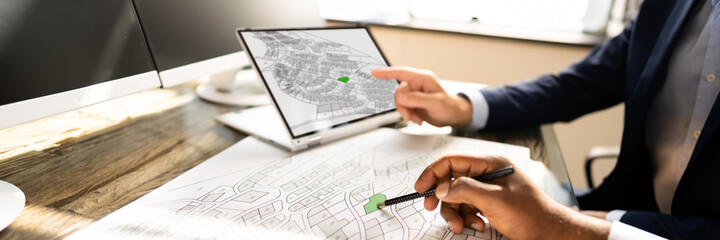 Poster - Cadastre Map And City Building Survey