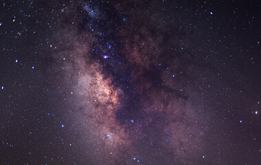 nebula, the milky way, galaxies, and stars shining in the dark sky. closeup view of milky way star r