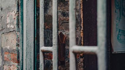 Wall Mural - Closeup shot of an abandoned residential area