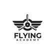 Airplane aviation training course vector logo design