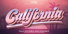 Vintage California Text Effect, Editable Retro And Sunset Text Style