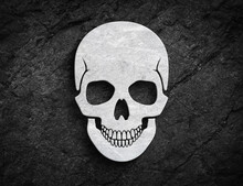 Human Skull Symbol Stone Wall Background