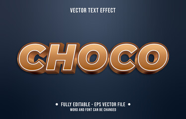 Wall Mural - editable text effect gradient style choco with chocolate color