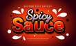 Spicy sauce editable text style effect themed restaurant food menu