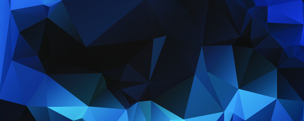 Abstract Blue Color Polygon Background Design, Abstract Geometric Origami Style With Gradient