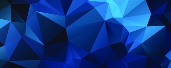 Abstract Blue Color Polygon Background Design, Abstract Geometric Origami Style With Gradient