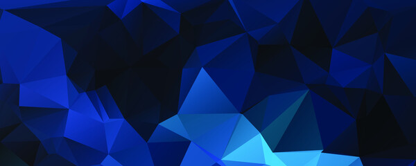 Abstract Blue Color Polygon Background Design, Abstract Geometric Origami Style With Gradient