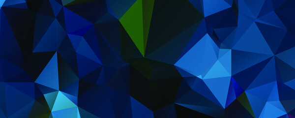 Abstract Blue Color Polygon Background Design, Abstract Geometric Origami Style With Gradient