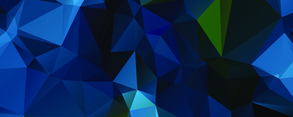 Abstract Blue Color Polygon Background Design, Abstract Geometric Origami Style With Gradient