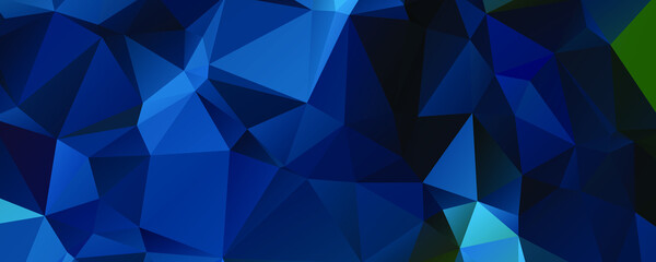 Abstract Blue Color Polygon Background Design, Abstract Geometric Origami Style With Gradient