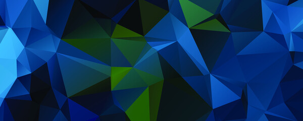 Abstract Blue Color Polygon Background Design, Abstract Geometric Origami Style With Gradient